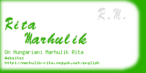 rita marhulik business card